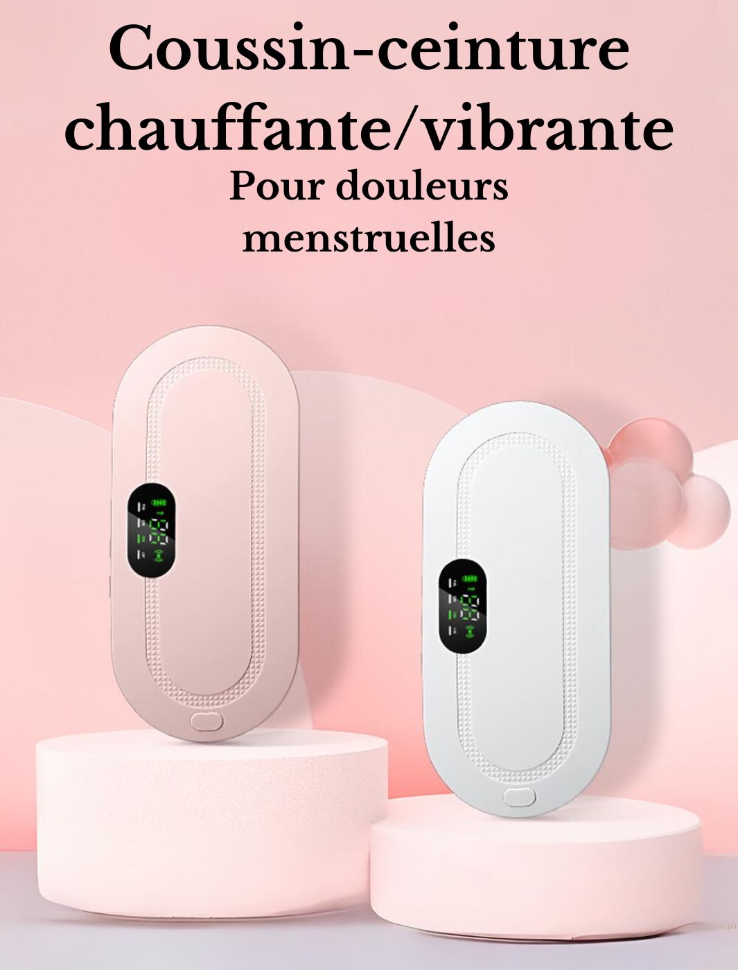 Ceinture chauffante/vibrante rose