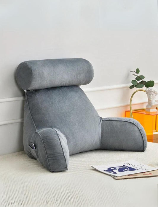 Coussin de lecture gris