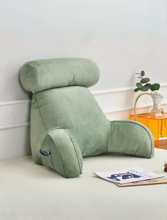 Coussin de lecture vert