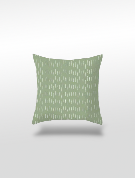 Housse de coussin vert | motif pluie