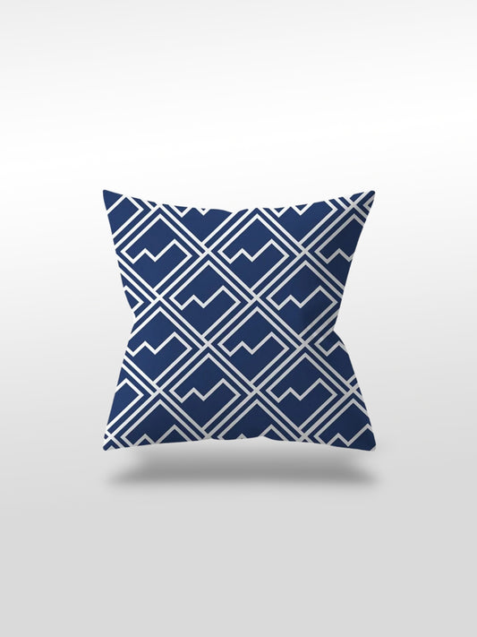 Housse de coussin bleu | Motif escalier