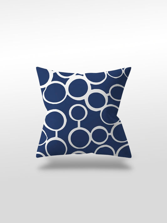 Housse de coussin bleu | Motif rond