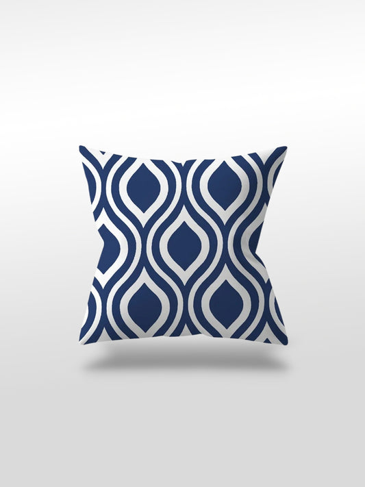 Housse de coussin bleu | Motif flamme