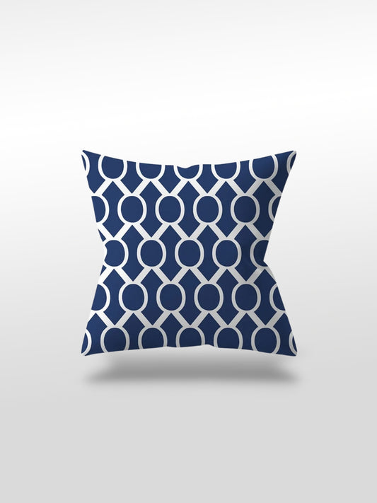 Housse de coussin bleu | Motif petits cercles