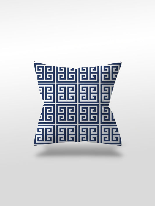 Housse de coussin bleu | Motif géométrique