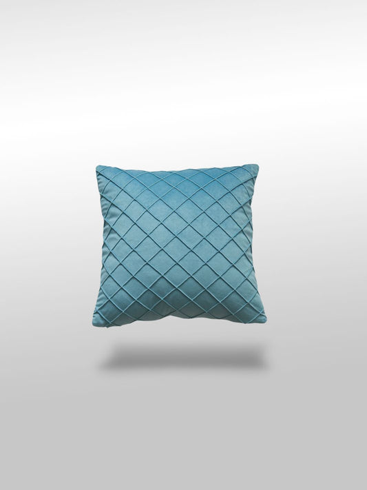 Housse de coussin decorative en velours bleu