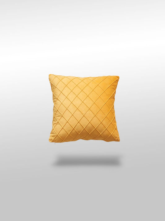 Housse de coussin decorative en velours jaune