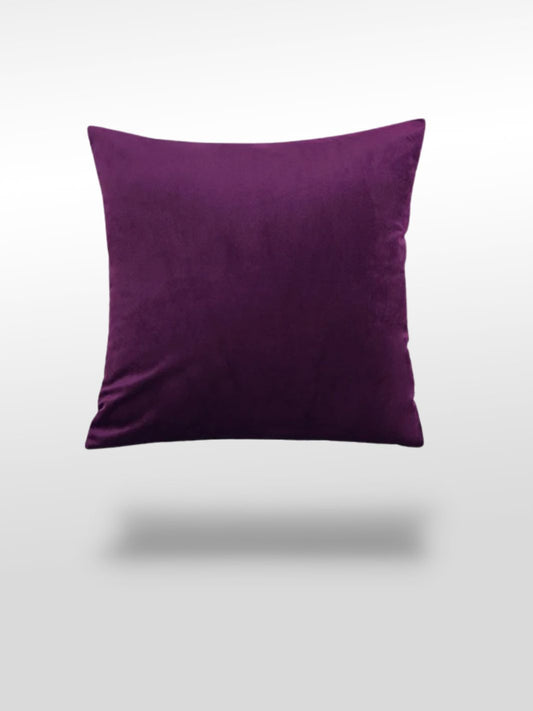 Housse de coussin velours violet foncé