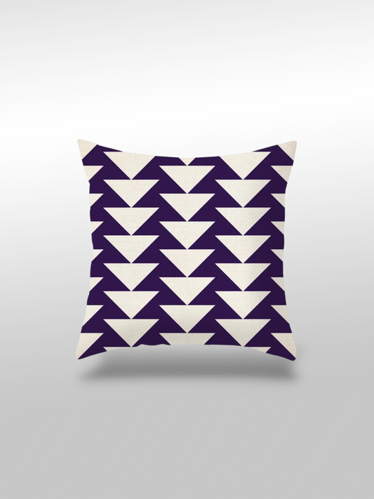 Housse de coussin violette | Motif triangle