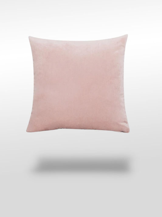 Housse de coussin velours rose pâle