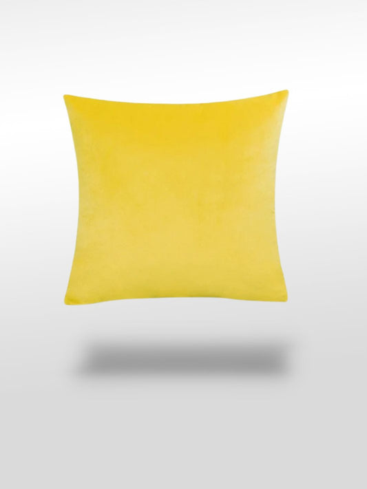 Housse de coussin velours jaune