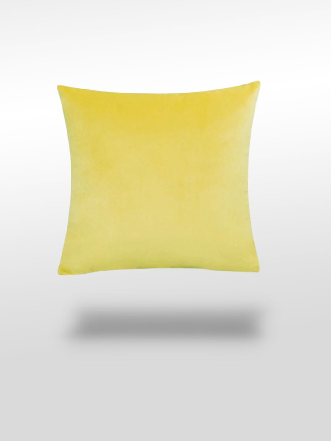 Housse de coussin velours jaune