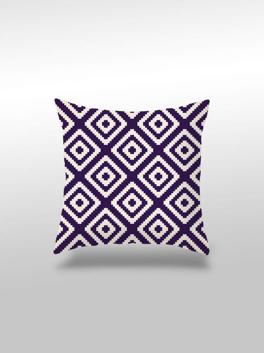 Housse de coussin violette | Motif carré