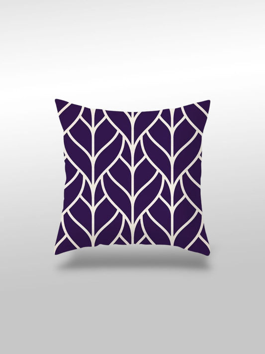 Housse de coussin violette | Motif feuille