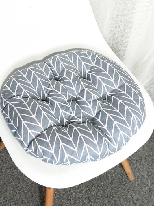 Coussin de chaise gris et blanc