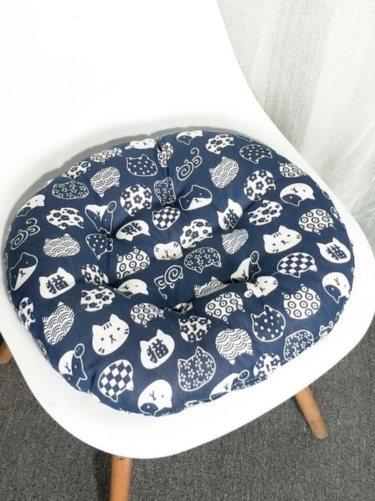 Coussin de chaise motif bleu