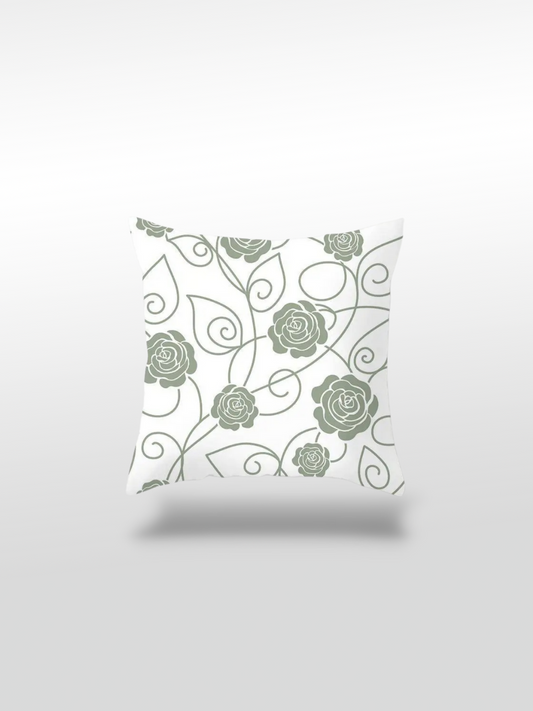 Housse de coussin vert | Motif fleur