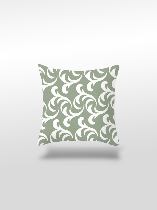 Housse de coussin vert | Motif floral