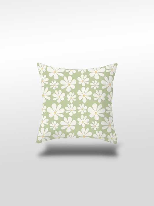 Housse de coussin vert | Motif fleurie